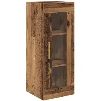 vidaXL Wandkast Oud Hout 34,5 x 34 x 90 cm Gefabriceerd Hout en Glas