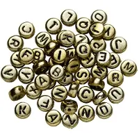 Panduro Kralenmix - letters - goudkleurig