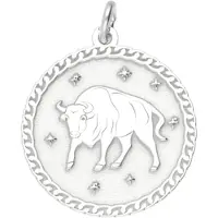 MOOYE ® - Collectie Zilveren Sterrenbeeld stier rond kettinghanger