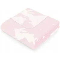 AmeliaHome Zachte katoenen kinderplaid met konijnen, 150x200 cm, roze