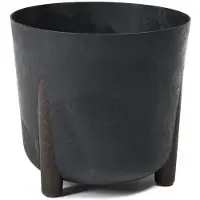 Frida Ronde Pot Zwart Beton 18,3 cm - Gerecycled materiaal