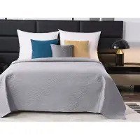 Cotton World Moderne Grijze Gewatteerde Plaid 170x210 cm - Stijlvolle Slaapkamerdecoratie