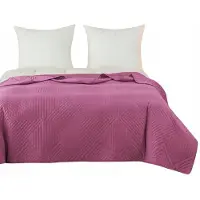 Cotton World Gewatteerde Dekbedovertrek 170x210cm - Dubbelzijdig Roze