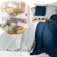 Markizeta Decoratieve sprei met ruches 200x220 cm - Grijs