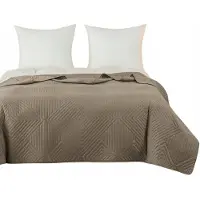 Cotton World Gewatteerde dubbelzijdige sprei 170x210cm beige