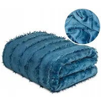 Domarex Zachte Jacquard Deken NAPPA 130x170cm Blauw - Luxe & Comfort