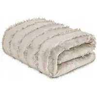 Domarex Luxe Jacquard Deken NAPPA 130x170cm Beige - Zacht & Warm