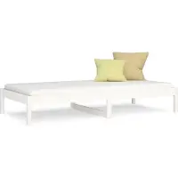 vidaXL Slaapbank zonder matras 90x200 cm massief grenenhout wit