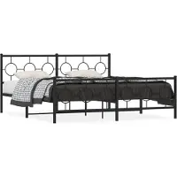 vidaXL Bedframe met hoofd- en voeteneinde metaal zwart 183x213 cm
