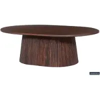 Molecule Salontafel Miguel ovaal 120cm van mangohout donkerbruin met fluted voet