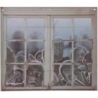 Guirca raamposter zombie 80 x 90 cm grijs