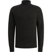 PME Legend Trui 'Turtleneck pullover with texture' grijs