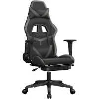 vidaXL Gamestoel kunstleer zwart en grijs