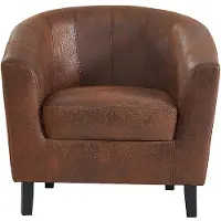 Vente-Unique.nl Fauteuil van microvezel - Oud bruin - CRISTOBAL II