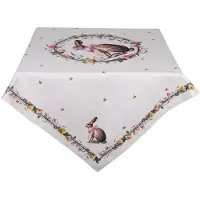 Clayre & Eef Tafelkleed 100x100 cm Beige Katoen