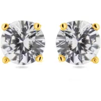 Luxenter oorbellen in 925 sterling zilver met briljant zirkonia's in 18K geelgoud - Basic