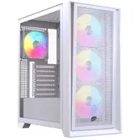 Einarex EXCS-PL-600R-W, Midi-tower, PC, Wit, ATX, Micro ATX, Mini-ITX, Kat, Gehard glas, Gaming