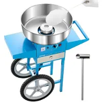 Vevor Elektrische Suikerspinmachine Commerciële Suikerspinmachine met Kar (1000W) met 52cm RVS Kom &amp; Suikerschep &amp; Lade