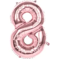 Boland ballon cijfer 8 rosé goud 86 cm