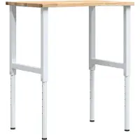 vidaXL Werkbank 80x60x(71,5-98) cm massief eikenhout