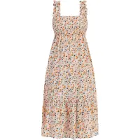 Mymo Zomerjurk crème / oranje / pink / zwart