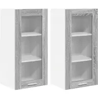 vidaXL Hangkast 2 st Grijs Sonoma Bewerkt hout
