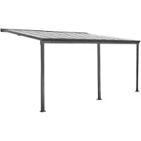 Sweeek Muurpergola 5x3m met goot aluminium, carport Antraciet