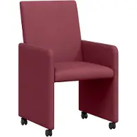 vidaXL Eetkamerstoelen met wielen 2 st Stof Wijnrood 57 x 66 x 94 cm