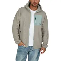 Riverso Heren Jas RIVLennox regular fit Grijs 5XL Volwassenen Teddy fleece hoodie | Teddy jas