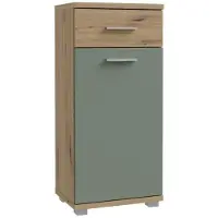 Forte Badkamermeubel - Afwerking eiken en saliegroen - B40,2 x D28,9 x H87,6 cm - CHAMP