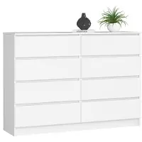 Akord Ladekast K140 met 8 Lades / Furniture Factory / Wit / 138 x 99 x 40 cm