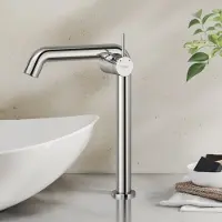 Emke Wastafelkraan - Waterbesparend Mengkraan - Incl. Aansluitingen - Hoge Uitloop 26cm - Chroom
