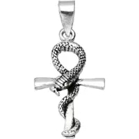 MOOYE ® - Collectie Zilveren Ankh met slang kettinghanger