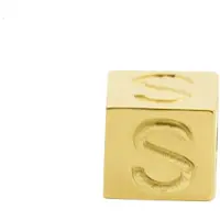 New Bling 9NBG-912S Gouden Kubus met Letter S - 3,8mm - hanger - 14 Karaat - Goud