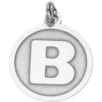 MOOYE ® - Collectie Zilveren Letter B rond mat en glans kettinghanger