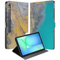 B2Ctelecom Marble Blue Gold Tablet Hoesje met Standaard Samsung Galaxy Tab S10 FE Plus
