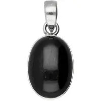 MOOYE ® - Collectie Zilveren Black star Diopside ovaal kettinghanger