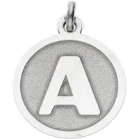 MOOYE ® - Collectie Zilveren Letter A rond mat en glans kettinghanger