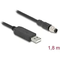 DeLOCK M8 Serial Connection Cable with FTDI chipset, USB 2.0 Type-A male to M8 RS-232 male A-coded 3 pin 1.8 m black