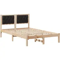 vidaXL Bedframe met hoofdeinde Zwart 120 x 190 cm Massief grenenhout