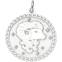 MOOYE ® - Collectie Zilveren Sterrenbeeld ram rond kettinghanger