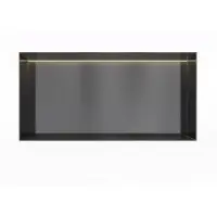 Hotbath &More BOX060FL inbouwnis 30x60x10cm zonder frame met verlichting geborsteld zwart PVD