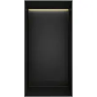 Hotbath &More frameless inbouwnis met verlichting 30x15x10cm geborsteld zwart PVD