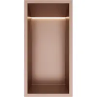 Hotbath &MORE Inbouwnis 30x15x10cm met LED IP44 Geborsteld Koper PVD