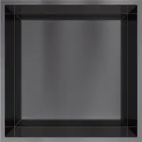 Hotbath &More BOX030 inbouwnis 30x30x10cm geborsteld zwart PVD