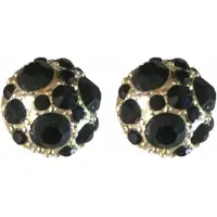 Charme Bijoux Magneet Oorbellen Goudkleurig Zwart Metaal 10 mm