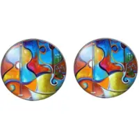 Charme Bijoux Oorbellen Rivka- gekleurd- steker 1.2 cm- rood-