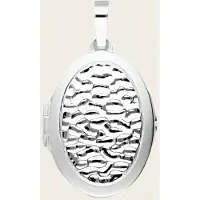 MOOYE ® - Collectie Zilveren Medaillon 28 mm ovaal golven 2 foto's kettinghanger