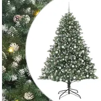 vidaXL Kunstkerstboom met 300 LED Groen 210 cm PVC en Plastic en Staal