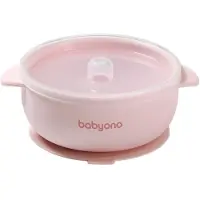 Babyono Baby Ono Roze Siliconen Kommetje met Zuignap & Deksel